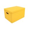 Dřevěný box s víkem 40x30x23 cm - žlutý