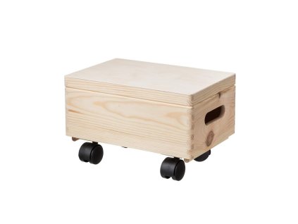 Drevený box s vekom 30X20X14 CM na kolieskach