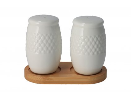 Soľnička a korenička porcelán-bambus
