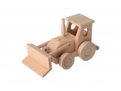 Dřevěný traktor s radlicí