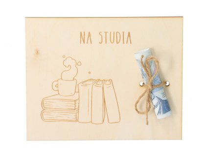 Drevená kapsa na peniaze - Na štúdium
