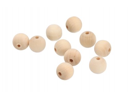 Drevené navliekacie koráliky 1,6 cm - 10 ks