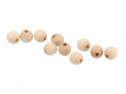 Drevené navliekacie koráliky 1 cm - 10 ks