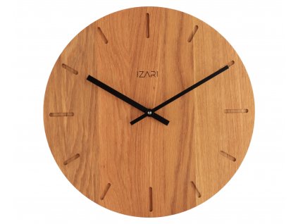 IZARI dubové hodiny z masívu 34 cm - čierne ručičky