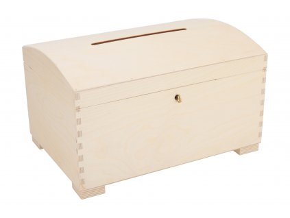 Drevená truhla XIII pokladnička na kľúč