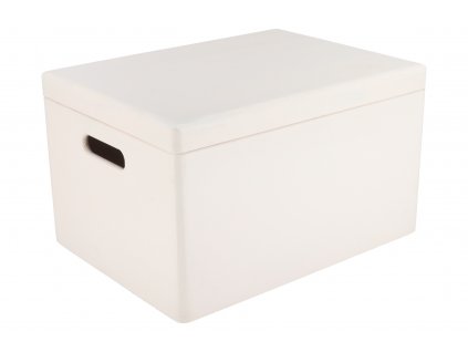 Dřevěný box s víkem 40x30x23 cm - bílý