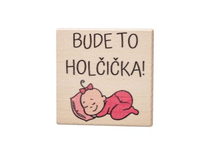 Dřevěný podtácek - Bude to holčička!
