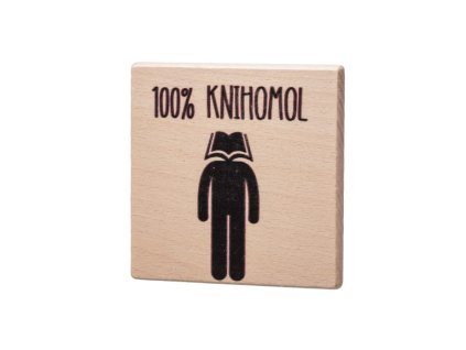 Dřevěný podtácek - 100% Knihomol