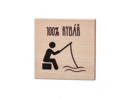 Dřevěný podtácek - 100% Rybář