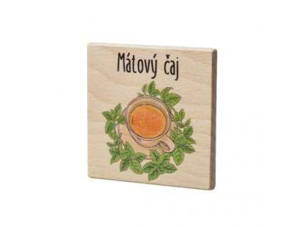 Dřevěný podtácek - Mátový čaj