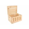 Drevený box s výrezmi a viekom 40 x 30 x 23 cm