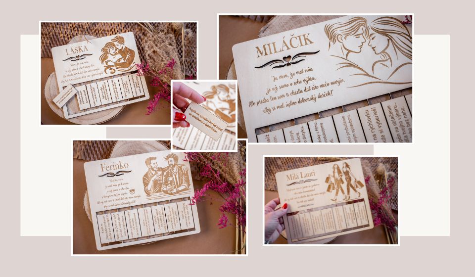 Darčekové kupóny pre zamilovaných