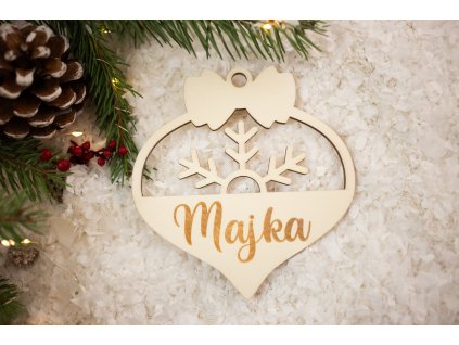 Personalizovaná drevená vianočná ozdoba 8