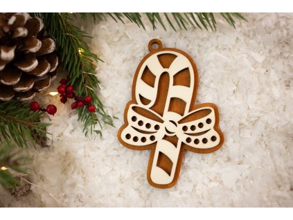 Drevená vianočná ozdoba Medovník lízatko