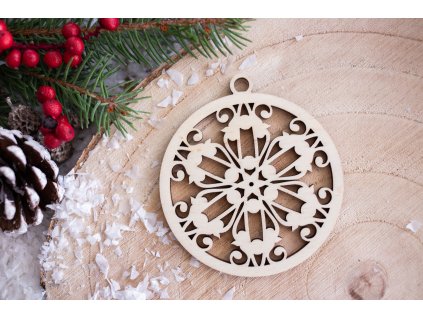 Drevená vianočná ozdoba Guľa 6