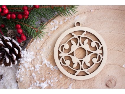 Drevená vianočná ozdoba Guľa 7