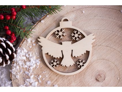 Drevená vianočná ozdoba Harry Potter Hedviga