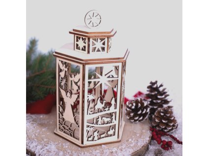 Drevený lampáš Svätá noc