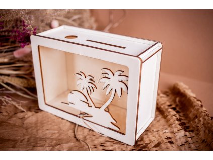 Drevená pokladnička Dovolenka