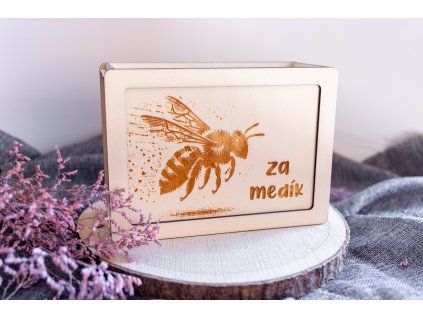 drevená pokladnička za medík včelár