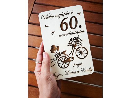 Drevená obálka NARODENINY