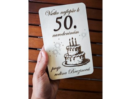 Drevená obálka NARODENINOVÁ TORTA