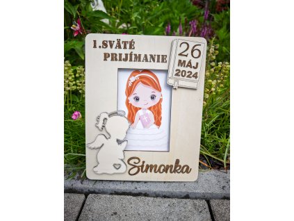 Pamiatka na 1. sv. prijímanie fotorámik dievča