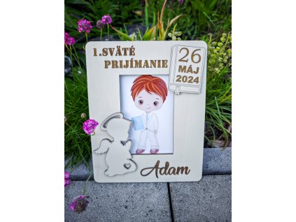 Pamiatka na 1. sv. prijímanie fotorámik chlapec