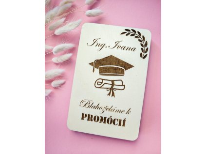 Drevená obálka K PROMOCIÍ