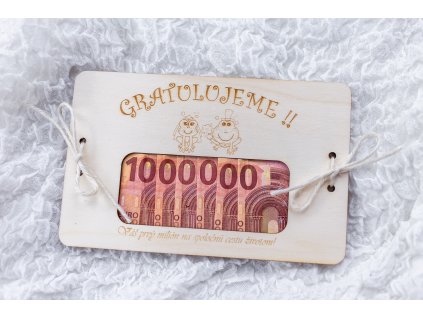 Drevená obálka Môj prvý MILIÓN žabky