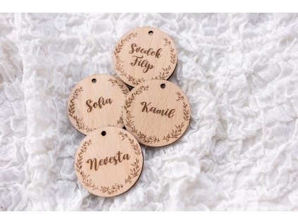 Menovka na svadobný stôl Koliesko