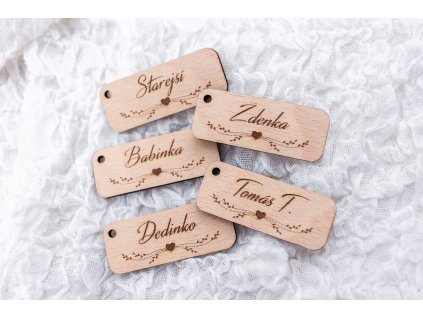 Menovka na svadobný stôl Známka