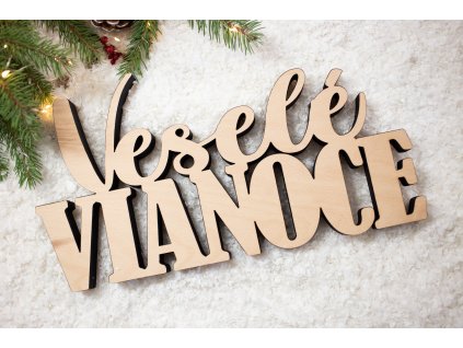 Drevený nápis Veselé VIANOCE