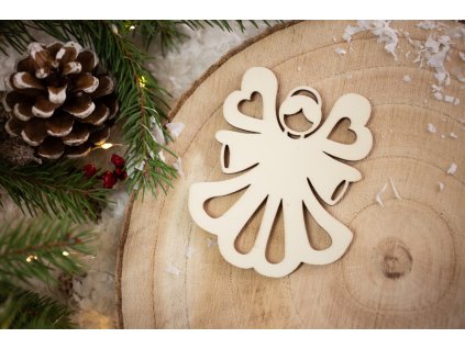 Drevená vianočná ozdoba Anjel 1