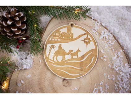 Drevená vianočná ozdoba Svätá noc 5