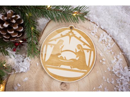 Drevená vianočná ozdoba Svätá noc 6