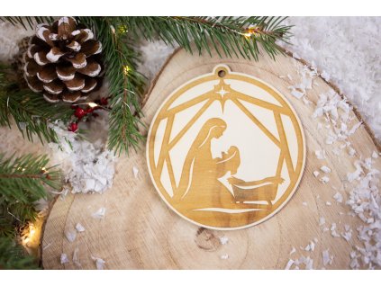 Drevená vianočná ozdoba Svätá noc 7