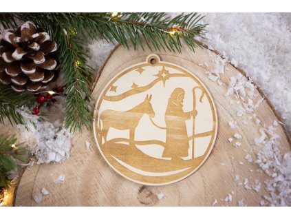 Drevená vianočná ozdoba Svätá noc 8