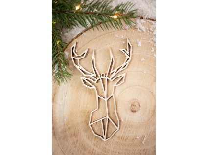 Drevená vianočná ozdoba Geometria jeleň