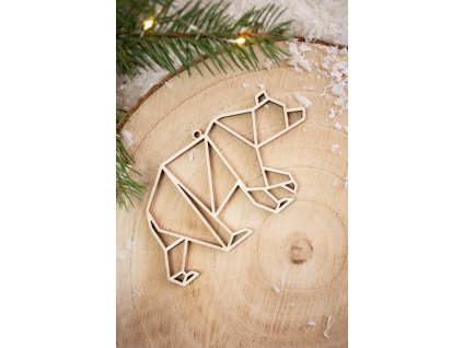 Drevená vianočná ozdoba Geometria medveď
