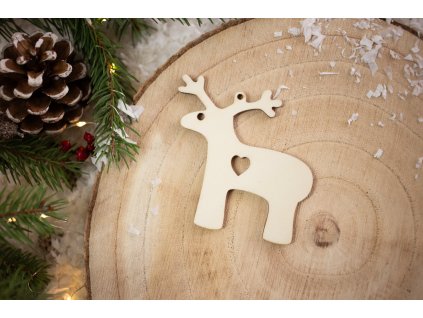 Drevená vianočná ozdoba Klasika sob