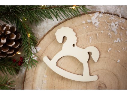 Drevená vianočná ozdoba Klasika koník