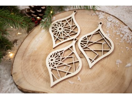 Drevená vianočná ozdoba Oliva M Sada