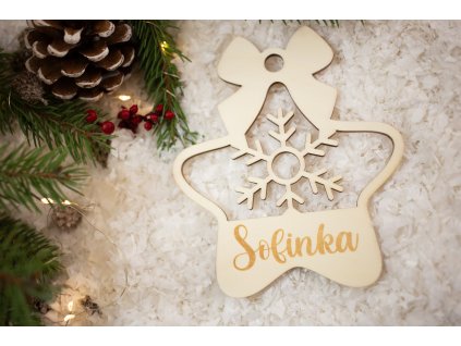 Personalizovaná drevená vianočná ozdoba 6