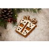 Drevená vianočná ozdoba Medovník darček