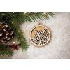 Drevená vianočná ozdoba Romantika guľa