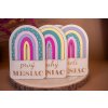Drevené míľnikové kartičky Dúha
