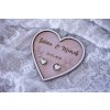Tanierik na obrúčky srdce Lístočky