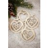 Drevená vianočná ozdoba So srdcom 2