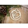 Drevená vianočná ozdoba So srdcom 3